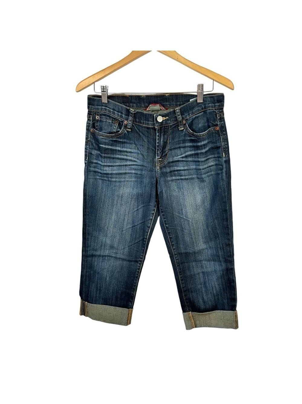 Lucky Brand Sweet and Straight Jeans Size 6/28 Denim Cut Off Capri Cuffed Casual